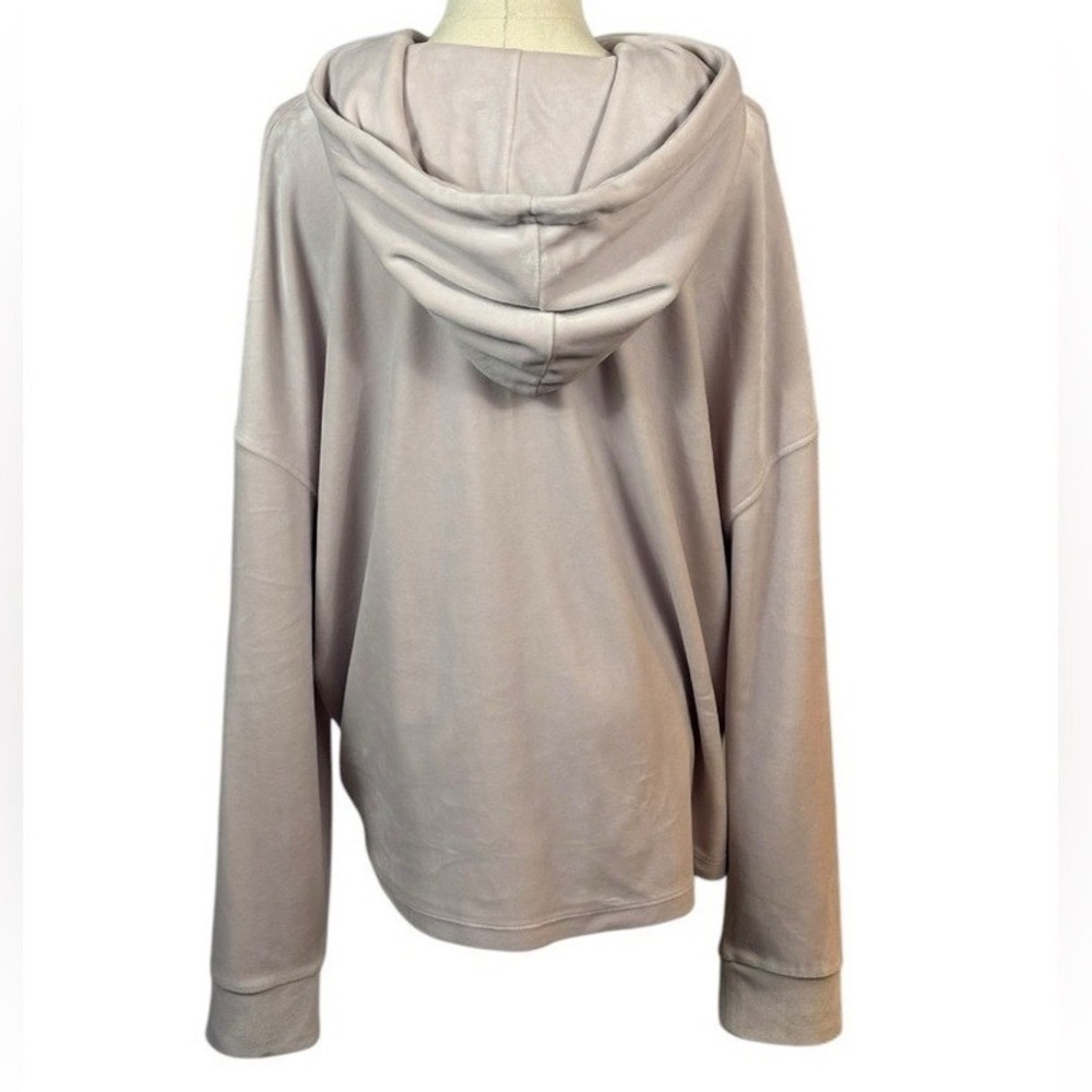 DKNY Sport Light Pink Soft Velour Hooded Sweatshirt (Size L) - Picture 2 of 3